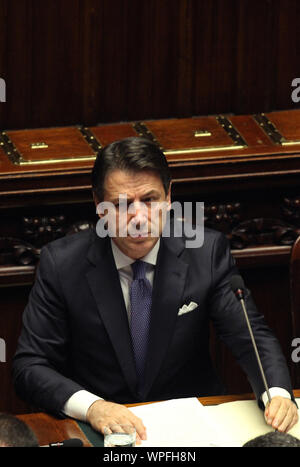 Rome, Italy. 09th Sep, 2019. Rome, President of the Council of Ministers Giuseppe Conte during the speech to ask for confidence in the Pictured Parliament: Giuseppe Conte Credit: Independent Photo Agency/Alamy Live News Stock Photo