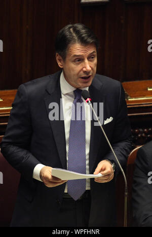 Rome, Italy. 09th Sep, 2019. Rome, President of the Council of Ministers Giuseppe Conte during the speech to ask for confidence in the Pictured Parliament: Giuseppe Conte Credit: Independent Photo Agency/Alamy Live News Stock Photo