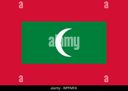 A Maldives Flag background illustration large file moon red green Stock Photo