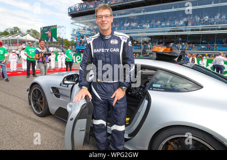 Monza, Italy - September 08, 2019: FIA Formula One World Championship, Grand Prix of Italy with Safety Car Driver Bernd Maylaender. Mayländer | usage worldwide Stock Photo