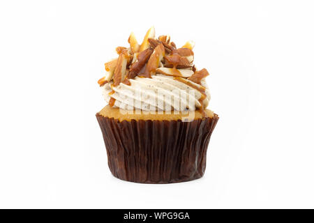 Cupcakes are beautifully decorated isolated on white background. Stock Photo