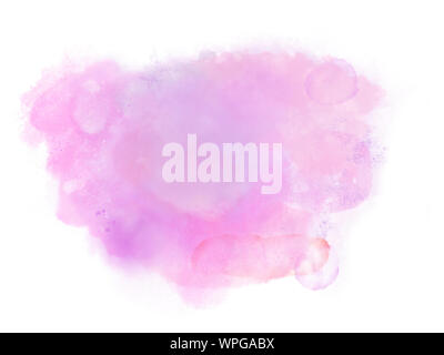 Watercolor splash in light pink pastel colors on white background. Stock Photo