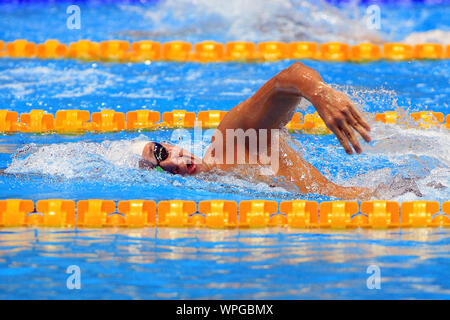 London, UK. 09th Sep, 2019. Sergey Punko in action. World Para Swimming Allianz Championships 2019, day 1 at the London Aquatics Centre in London, UK on Monday 9th September 2019. this image may only be used for Editorial purposes. Editorial use only, pic by Steffan Bowen/Andrew Orchard sports photography/Alamy Live news Credit: Andrew Orchard sports photography/Alamy Live News
