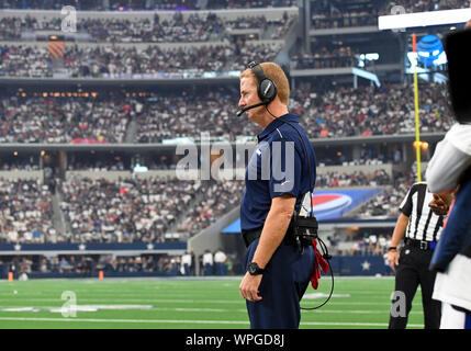 Sep 08, 2019: Dallas Cowboys head coach Jason Garrett during an NFL game between the New York Giants and the Dallas Cowboys at AT&T Stadium in Arlington, TX Dallas defeated New York 35-17 Albert Pena/CSM Stock Photo