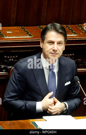Rome, Italy. 09th Sep, 2019. Giuseppe Conte Rome September 9th 2019. Lower Chamber. Programmatic speech of the new appointed Italian Premier at the Chamber of Deputies to explain the program of the yellow-red executive. After his speech the Chamber is called to the trust vote at the new Government. Credit: insidefoto srl/Alamy Live News Stock Photo