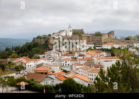 Penela, Portugal - August 31, 2019 : View of Penela Castle from the top of S. Eufemia Parish, Coimbra, Portugal Stock Photo