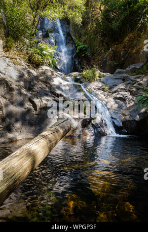 Serra do Espinhal, Portugal - August 31, 2019 : Waterfall Pedra Ferida, Coimbra, Portugal Stock Photo