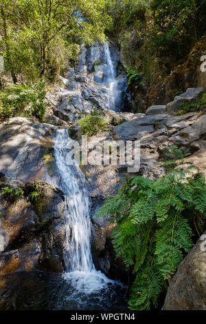 Serra do Espinhal, Portugal - August 31, 2019 : Waterfall Pedra Ferida, Coimbra, Portugal Stock Photo