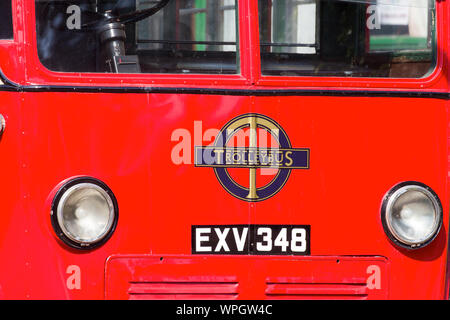 A London Transport trolleybus at the trolleybus museum Sandtoft, England Stock Photo
