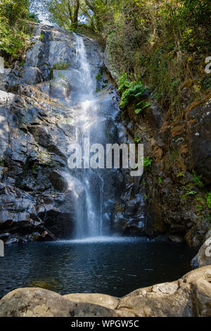 Serra do Espinhal, Portugal - August 31, 2019 : Waterfall Pedra Ferida, Coimbra, Portugal Stock Photo