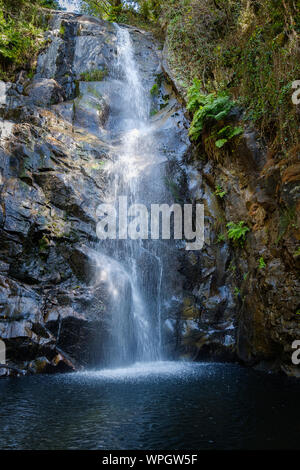 Serra do Espinhal, Portugal - August 31, 2019 : Waterfall Pedra Ferida, Coimbra, Portugal Stock Photo