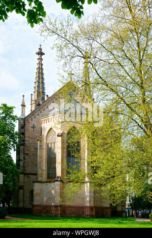 Cityscape with Evangelist City Church in Baden Baden in Germany Stock Photo
