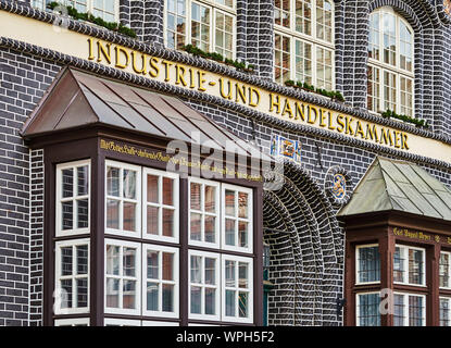 Lueneburg, Germany, December 10., 2017: Front facade of the venerable Chamber of Industry and Commerce Lüneburg-Wolfsburg Stock Photo