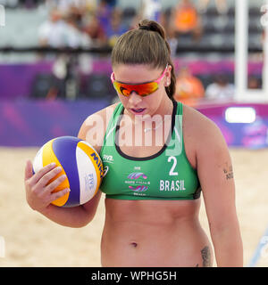 Rebecca Cavalcanti Barbosa Silva (BRA) celebrates during the Beach