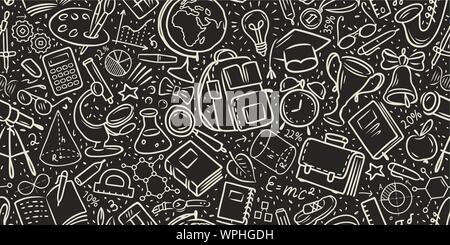Education seamless background. School, science concept. Vector illustration Stock Vector