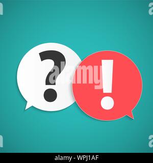 Question and answer marks with speech bubbles, Vector illustration. EPS10 Stock Vector