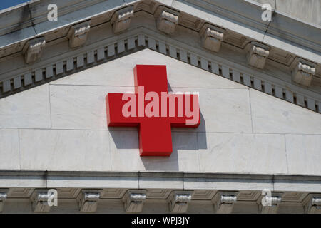 Washington, DC - August 6, 2019: Exterior facade of the American Red Cross Hospital, headquarters building in District of Columbia Stock Photo