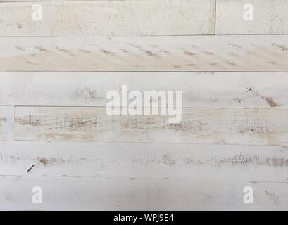 Rustic whitewashed plank wood background Stock Photo