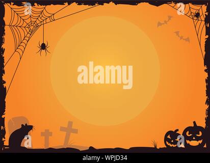 Halloween cobweb vector frame border and dividers isolated on white ...