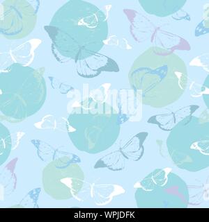 Lovely Subtle Butterflies In Seamless Repeated Vector Surface Pattern Stock Vector