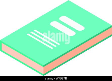 Green book icon, isometric style Stock Vector