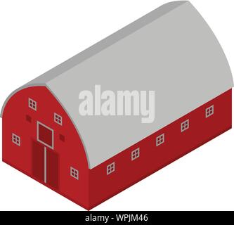 Cows building icon, isometric style Stock Vector