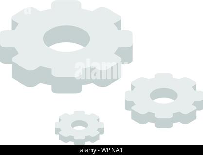 Wheel gear system icon, isometric style Stock Vector
