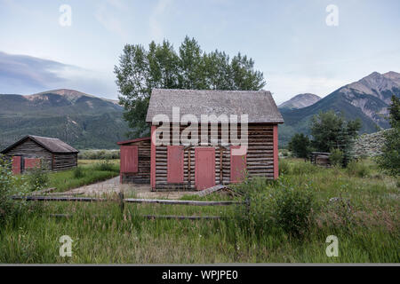 Log Cabins Near Twin Lakes At The Base Of Mount Elbert In Lake