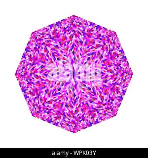 Abstract isolated tiled mosaic octagon shape - octagonal colorful ornamental vector design element on white background Stock Vector