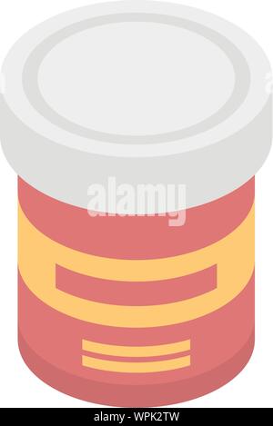 Hair dye jar icon, isometric style Stock Vector