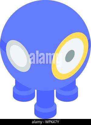 Blue underwater robot icon, isometric style Stock Vector