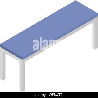 Long metal chair icon, isometric style Stock Vector