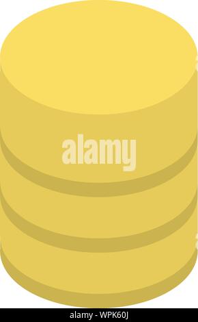 Yellow smart speaker icon, isometric style Stock Vector