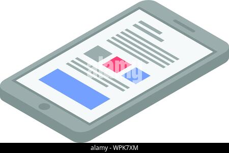 Scientist smartphone icon, isometric style Stock Vector