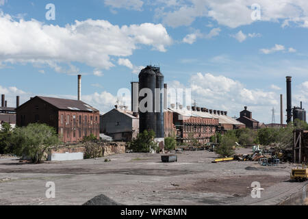 Long idle parts of the giant Colorado Fuel and Iron steel mill, founded in 1881, in Pueblo, Colorado Stock Photo