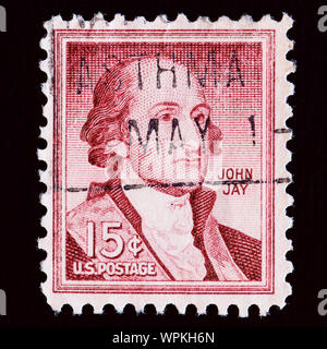 United States Postage Stamp - John Jay (1745-1829), former Governor of New York Stock Photo