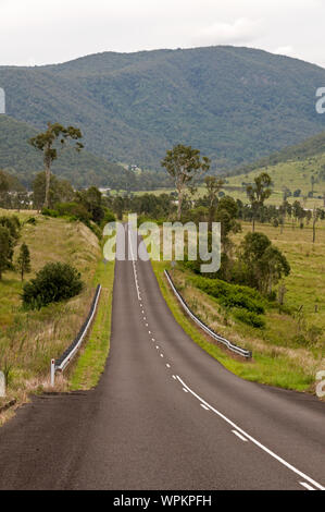 Dairy farming country on the Wivenhoe Somerset road in the Somerset Valley, Queensland, Australia Stock Photo