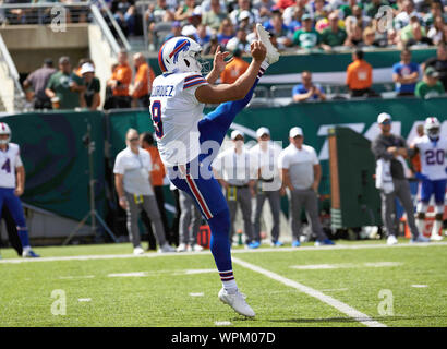 September 8, 2019, East Rutherford, New Jersey, USA: A Buffalo Bills fan  during a NFL game between the Buffalo Bills and the New York Jets at  MetLife Stadium in East Rutherford, New