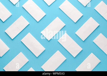 paper tissue abstract pattern on blue background Stock Photo
