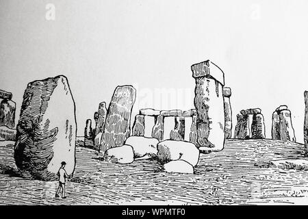 A   sketch of Stonehenge  made in 1928 Stock Photo