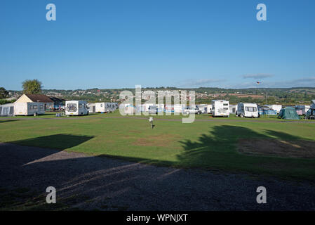 Axmouth Caravan and Camping Site, Axmouth, Devon. Stock Photo