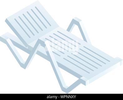Plastic beach chair icon. Isometric of plastic beach chair vector icon for web design isolated on white background Stock Vector