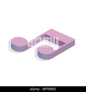 3d isometric music note vector illustration Stock Vector