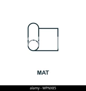 Mat icon. Thin outline style design from fitness icons collection. Creative Mat icon for web design, apps, software, print usage Stock Vector