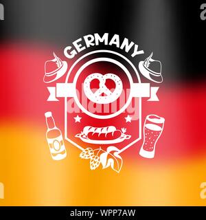 German background design. Germany national traditional symbols. Stock Vector