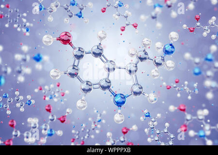 Molecule Of Serotonin Stock Photo