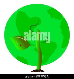 Green planet earth in the shape of a tree crown Stock Vector