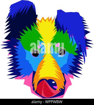 Colorful Dog Illustration Stock Vector