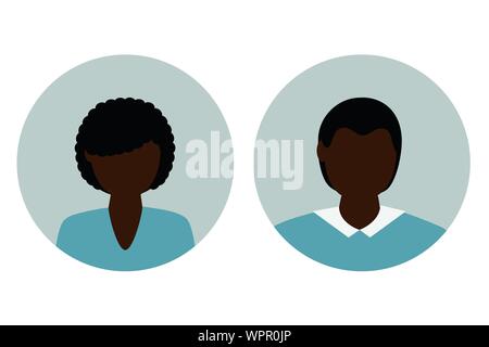 female and male character portrait vector illustration EPS10 Stock Vector