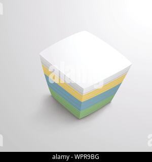 memo papers stack on bright background Stock Vector